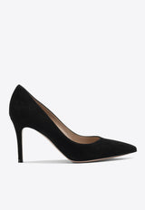 Gianvito Rossi 85 Leather Stiletto Pumps Black