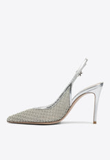 Gianvito Rossi Nikki 95 Slingback Pumps Silver