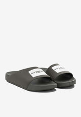 Givenchy Logo Label Rubber Slides Dark Green BH302MH1XL305_51269e27-7196-4f42-80ca-d973bae5a25d
