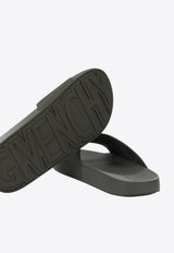 Givenchy Logo Label Rubber Slides Dark Green BH302MH1XL305_51269e27-7196-4f42-80ca-d973bae5a25d