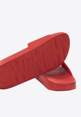 Givenchy Brand Label Rubber Slides Red BH302MH1XL640_d7b6d9e2-59ce-4de2-b474-100a3871faa4