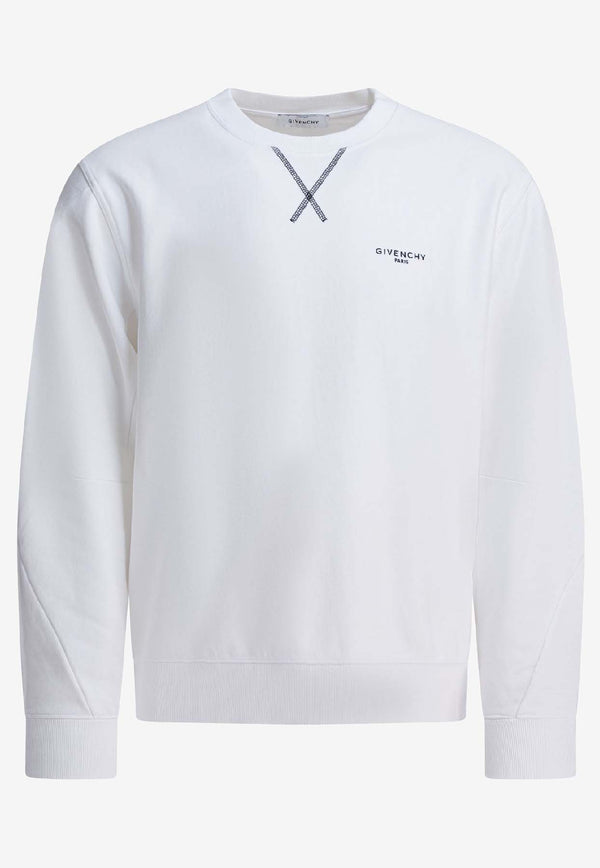 Givenchy Logo Print Crewneck Sweatshirt White BMJ0P63YS1100_a9bdbc3b-a4bc-4270-b2b5-31088dbe5d68