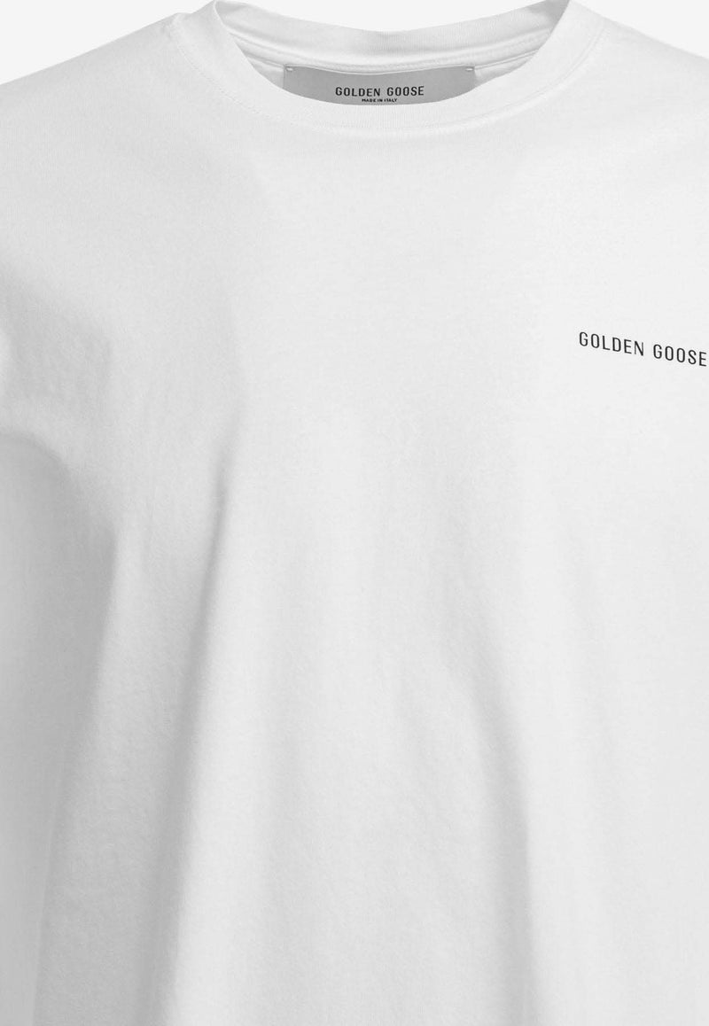 Golden Goose DB Logo Print Crewneck T-shirt White GMP01220P00238010363_b681ca85-7b7a-4044-987b-3356920e96dd