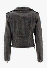 Golden Goose DB Leather Cropped Biker Jacket Black GWP00848P00064790100_b1fe50c7-6465-45e3-aee2-429a1f83ad11
