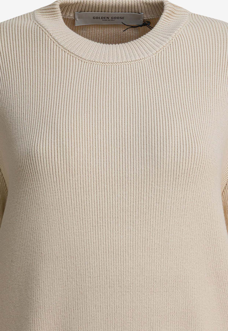 Golden Goose DB Golden Ribbed Crewneck Sweater Beige GWP00951P00197255550_26fa4d74-51ee-4309-be22-46786bbc43ca