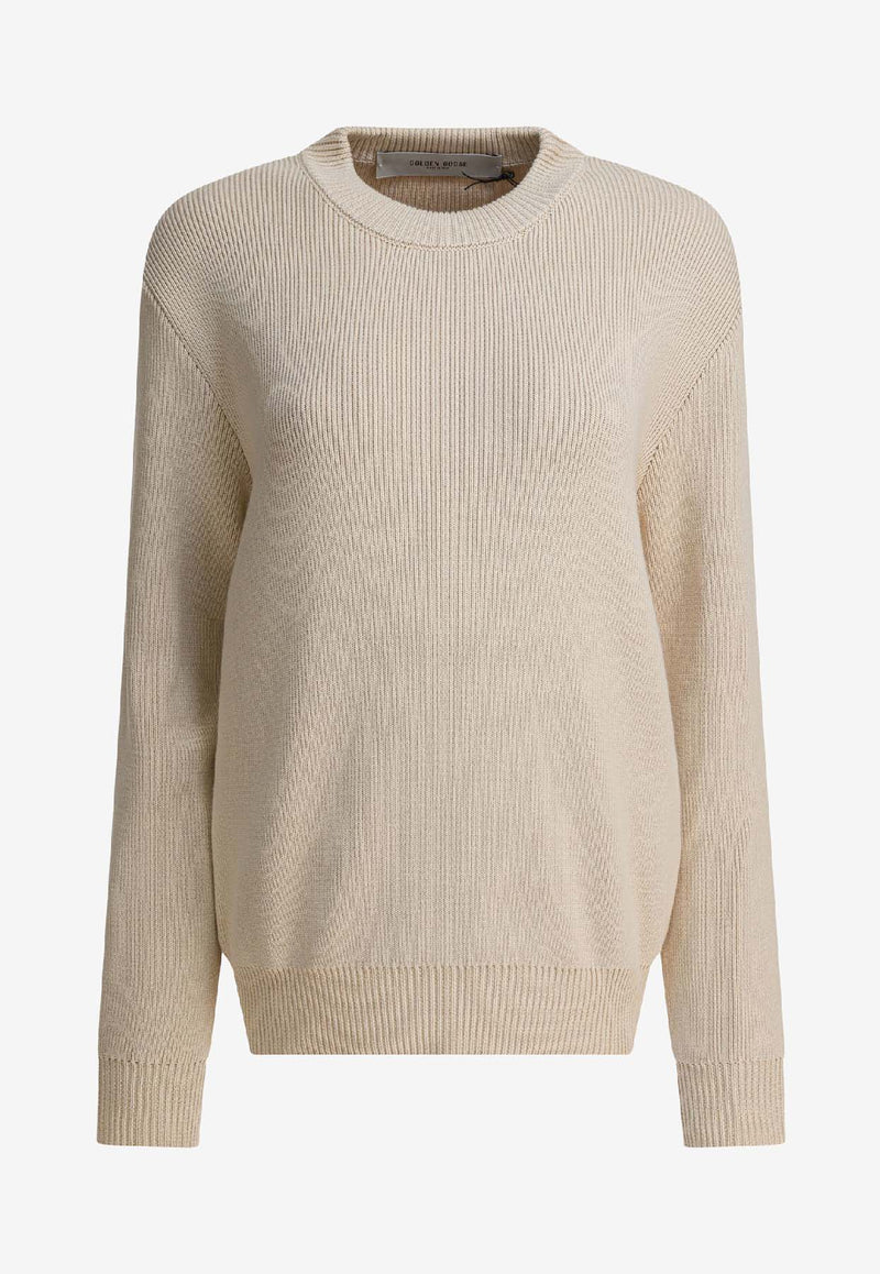 Golden Goose DB Golden Ribbed Crewneck Sweater Beige GWP00951P00197255550_26fa4d74-51ee-4309-be22-46786bbc43ca