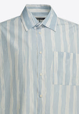Jacquemus Striped Buttoned Shirt Blue SHM00605AW00691BLUE BEIGE GOUACHE PRINT_e87622de-49be-4660-8fb7-1a737c4494cd