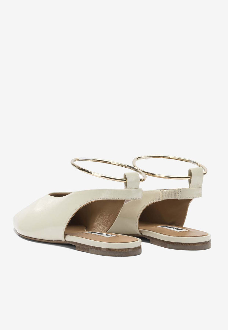 Jil Sander Leather Pointed-Toe Flats Cream J15WX0018P7588276_e9125b64-bc94-4373-8abf-fccb6ce50ef6