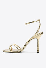 Jimmy Choo Leo 100 Metallic Leather Sandals Gold 1998 LEO 100WAPGOLD_0a481463-d713-40ae-b754-7c3959811788