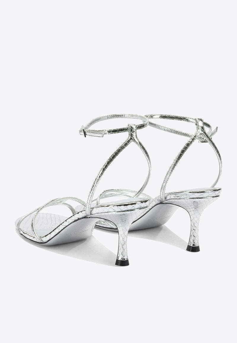 Jimmy Choo Leo 100 Metallic Leather Sandals Silver 1998 LEO 100WAPSILVER_d502303b-a3e1-4faf-a94e-fcfc45a023dc