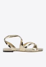 Jimmy Choo Ayla Metallic Leather Flat Sandals Gold AYLA FLATQUIGOLD_bf32ca92-d64b-4343-9f3b-d047f21c5db2