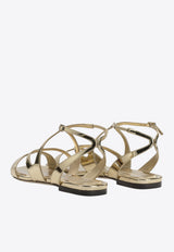 Jimmy Choo Ayla Metallic Leather Flat Sandals Gold AYLA FLATQUIGOLD_bf32ca92-d64b-4343-9f3b-d047f21c5db2