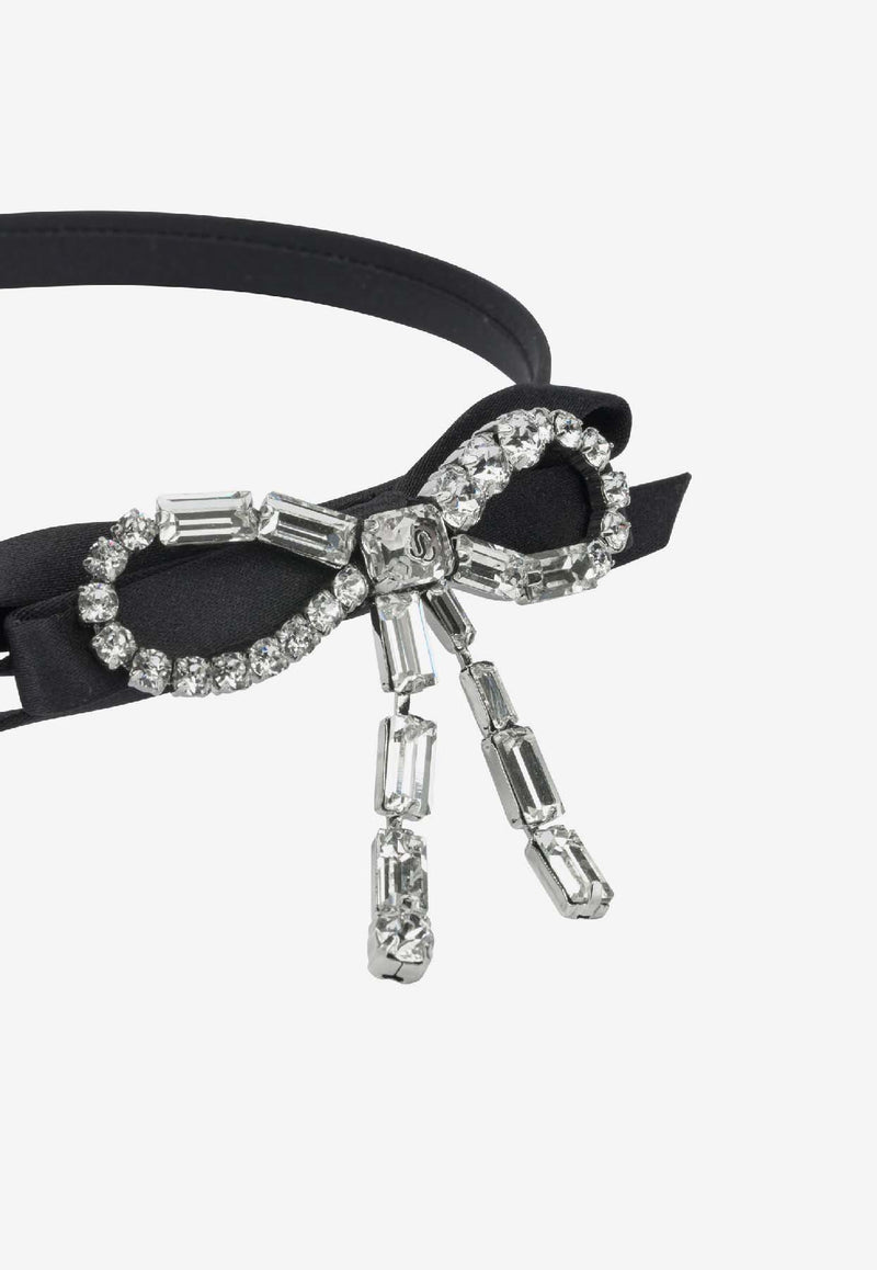 Jimmy Choo Crystal Bow Satin Headband  Black CRYSTAL BOW HEADBANDXAHBLACK/SILVER/CRYSTAL_ff1c866c-e98c-464b-a107-78604f0887ba