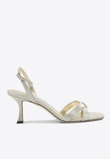 Jimmy Choo Elsy 70 Leather Sandals  Silver