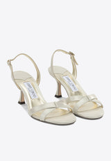 Jimmy Choo Elsy 70 Leather Sandals  Silver