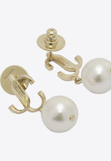Jimmy Choo JKL Pearl Earrings Gold