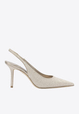 Jimmy Choo Love 85 Glittered Slingback Pumps Silver LOVE SB 85GQILIGHT SOFT GOLD_7a9e28e4-1c6a-4f94-9227-1e823e7894ec