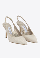 Jimmy Choo Love 85 Glittered Slingback Pumps Silver LOVE SB 85GQILIGHT SOFT GOLD_7a9e28e4-1c6a-4f94-9227-1e823e7894ec