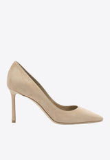 Jimmy Choo Romy 85 Suede Pumps Beige ROMY 85KDUCHAI_250c152f-5d37-43f5-b57a-b0e3a6dd0384
