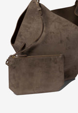 Khaite Medium Lotus Suede Tote Bag Brown H2037-726732_4f33e279-e7c3-447f-97d0-905e2770625e