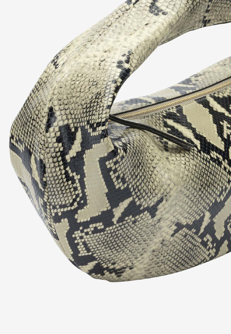 Khaite Medium Olivia Python Print Leather Hobo Bag  Beige H6015-1005121_a41ff739-88ce-4b5b-b66f-e5041e2500f3