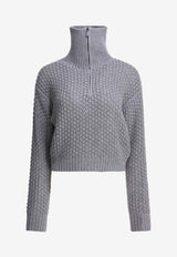 Max Mara Tequila Half-Zip Cropped Sweater Gray 2611361031600MXMTEQUILA003_ca4c337b-79c7-48ce-9d3e-44a3c7552dc8