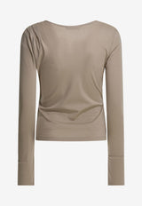 Max Mara Padagio Wool V-neck Knit Top Beige 2611941018600MXPADAGIO001_66bdc163-227b-4989-b6ee-42a6f73603ae