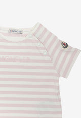 Moncler Kids Baby Girls Logo Striped T-shirt Pink 8C00012-89BCPF05_d344fde6-abaa-44b7-b14f-cb04ece247fd