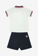 Moncler Kids Babies Logo Patch Polo T-shirt and Shorts Set White 8M00015-8496FF07_0c06eedc-4a12-44d6-b825-f4ea06878499