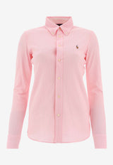 Polo Ralph Lauren Logo-Embroidered Buttoned Shirt Pink