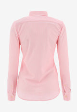 Polo Ralph Lauren Logo-Embroidered Buttoned Shirt Pink
