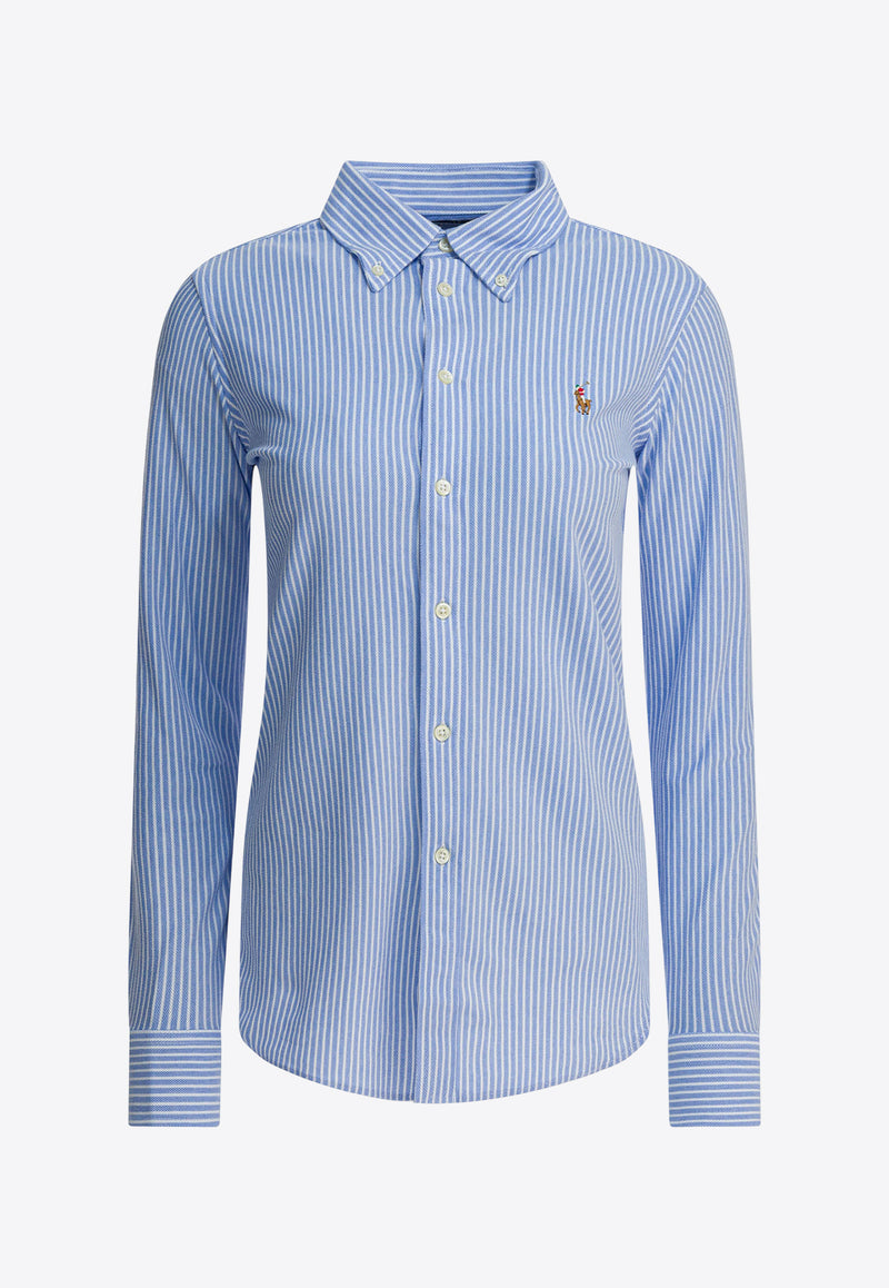 Polo Ralph Lauren Oxford Striped Long-Sleeved Shirt Light Blue 211664416002HARBOR ISLAND WHITE/BLUE_108b5e0d-18ab-4b4f-86fa-4f62170d1ade