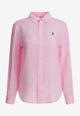Polo Ralph Lauren Logo-Embroidered Buttoned Shirt Pink