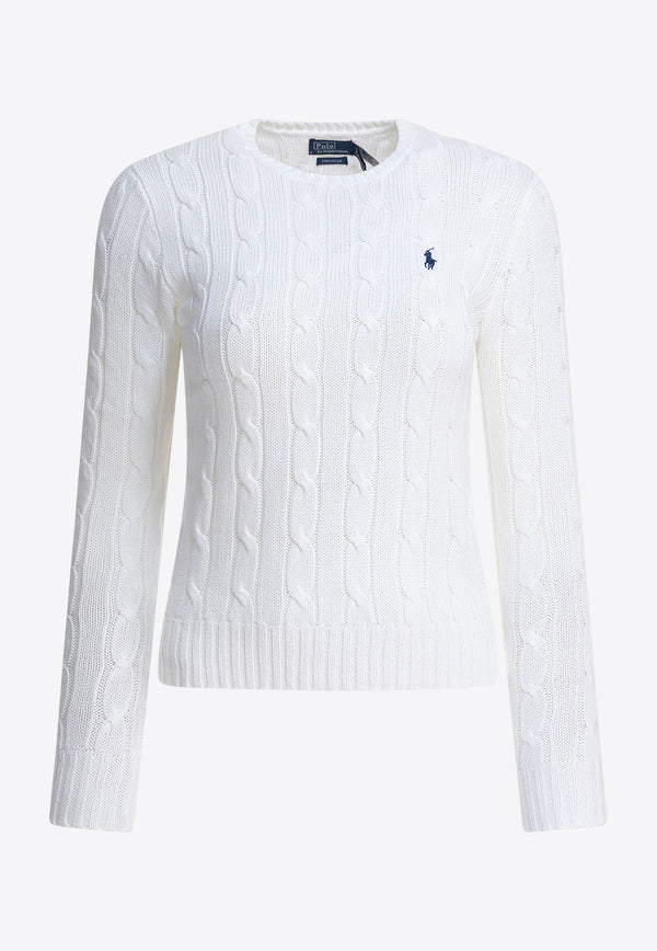 Polo Ralph Lauren Cable-Knit Logo Sweater White 211971869007WHITE_649e7317-8361-4b93-9fc6-0cc9afdce457