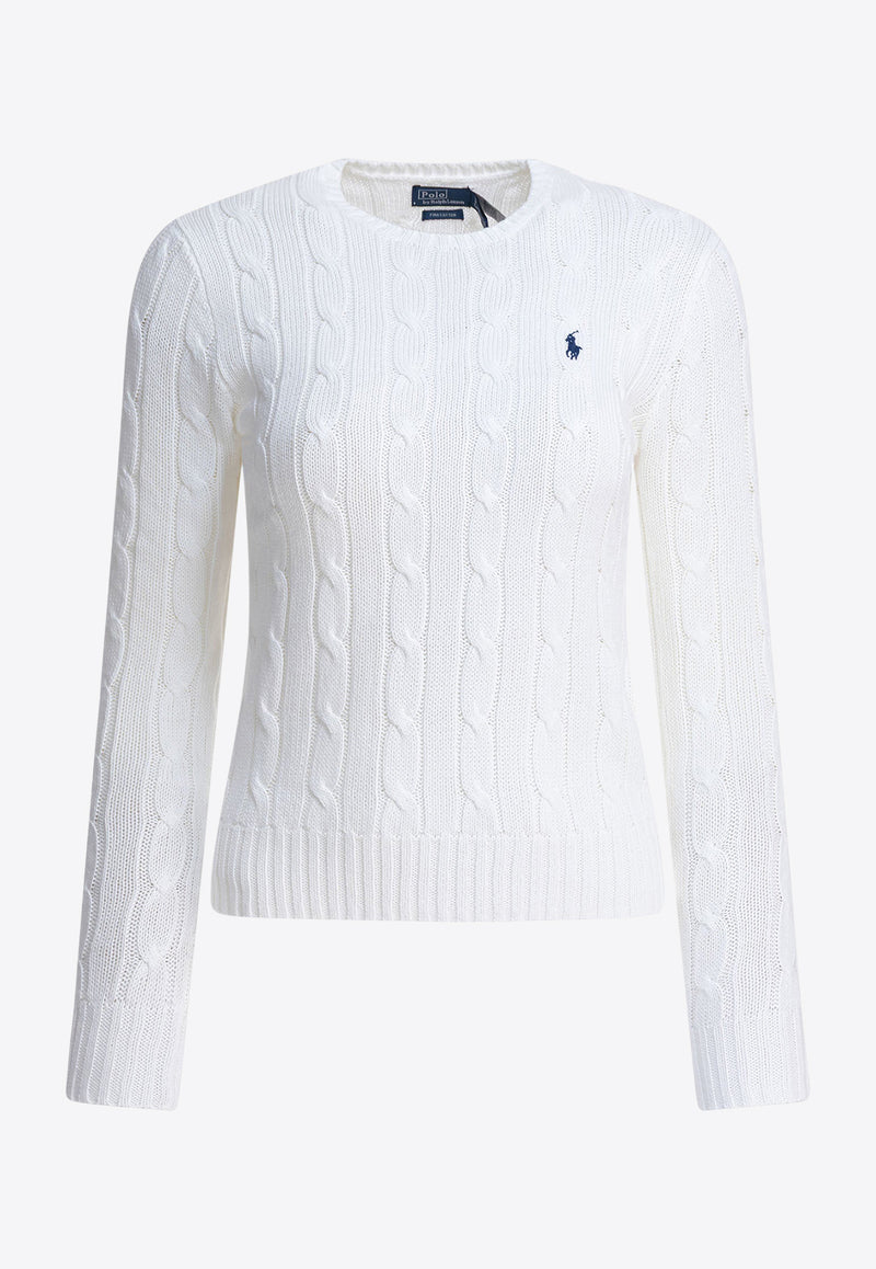Polo Ralph Lauren Cable-Knit Logo Sweater White 211971869007WHITE_649e7317-8361-4b93-9fc6-0cc9afdce457
