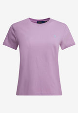 Polo Ralph Lauren Logo-Embroidered Crewneck T-shirt Purple