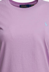 Polo Ralph Lauren Logo-Embroidered Crewneck T-shirt Purple