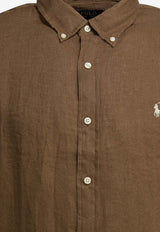 Polo Ralph Lauren Logo Linen Shirt Brown 710966294505RL BROWN_89eb3145-a664-4ee3-b1be-f719b88dea72