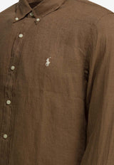 Polo Ralph Lauren Logo Linen Shirt Brown 710966294505RL BROWN_89eb3145-a664-4ee3-b1be-f719b88dea72