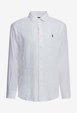 Polo Ralph Lauren Logo Linen Shirt White 710966294506WHITE_89c97a03-3e38-46c2-b05a-ece619a35eca