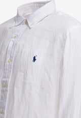 Polo Ralph Lauren Logo Linen Shirt White 710966294506WHITE_89c97a03-3e38-46c2-b05a-ece619a35eca