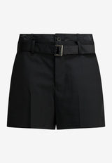 Sacai Belted Tailored Mini Shorts Black 26-08291001_60079392-0220-4dd3-8a10-d539def17026