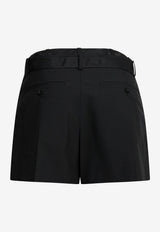 Sacai Belted Tailored Mini Shorts Black 26-08291001_60079392-0220-4dd3-8a10-d539def17026