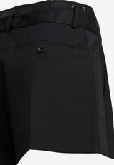 Sacai Belted Tailored Mini Shorts Black 26-08291001_60079392-0220-4dd3-8a10-d539def17026