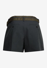 Sacai Belted Tailored Mini Shorts Gray 26-08291342_1abd41a1-a303-481e-b030-0394ee08b31c