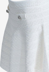 Self-Portrait Textured Knit Mini Skirt  White SS26-063SK-WWHITE_15405782-9afb-41ec-9078-31276ab71bbd