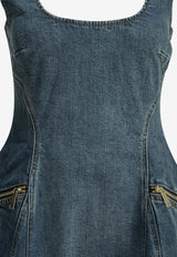 Self-Portrait Denim Flared Dress Blue SS26-813S-BLBLUE_c54583b1-67ee-46b5-a2d9-39c6a7d109c5