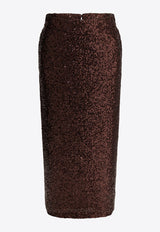 Semper Sequined Midi Pencil Skirt Brown 45204336CAFFE_cd46469e-604c-4a75-ab1a-39530a1aa6f1