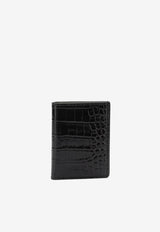 Tom Ford Holding Cardholder in Croc-Embossed Leather Dark Brown Y0279LCL439SEDB_facb885a-8dcd-41ab-94ba-1c3c87a14fc8