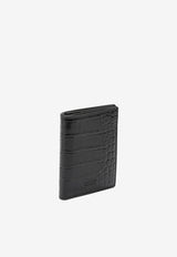 Tom Ford Holding Cardholder in Croc-Embossed Leather Dark Brown Y0279LCL439SEDB_facb885a-8dcd-41ab-94ba-1c3c87a14fc8